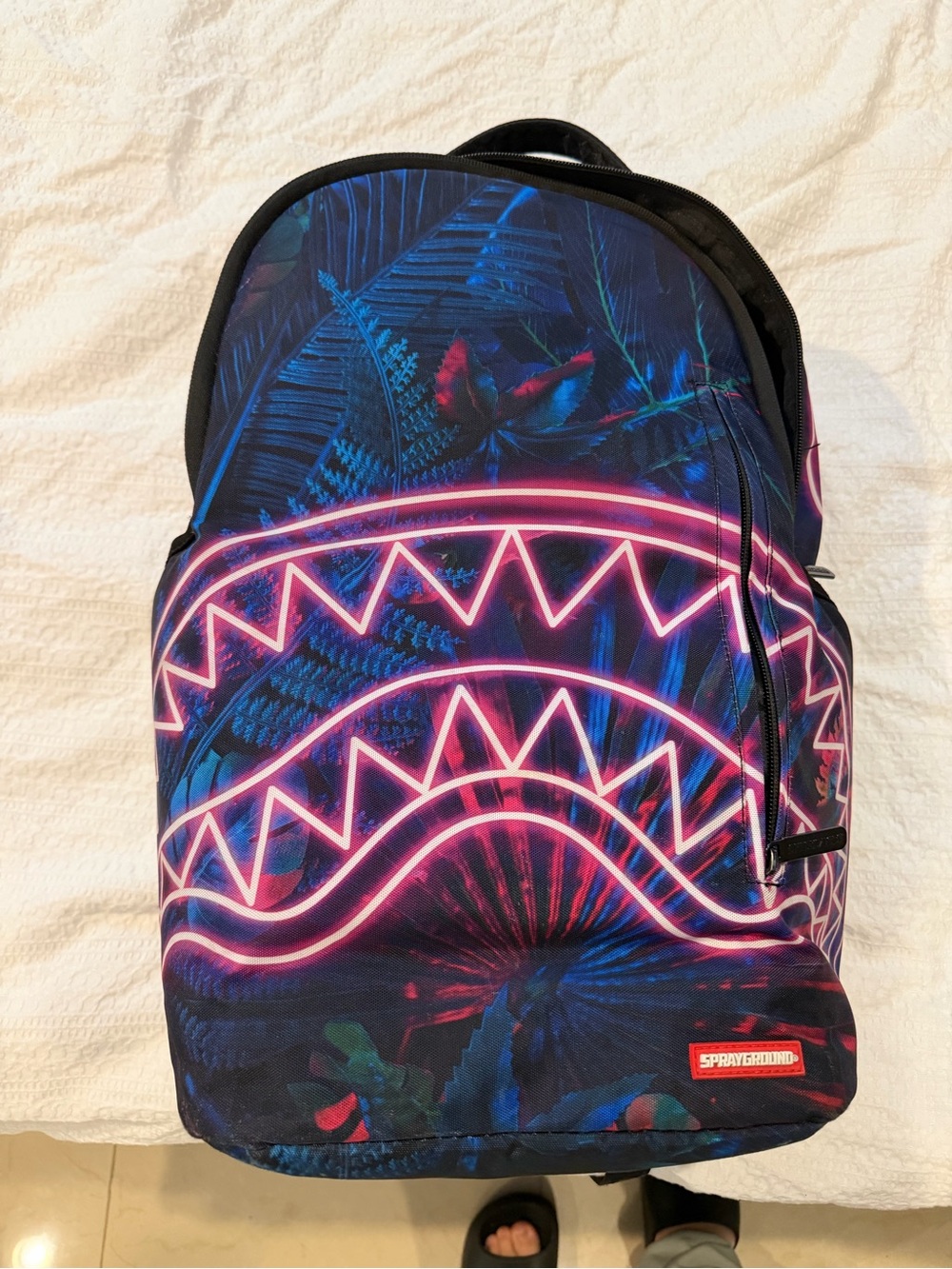 Sprayground Neon Wave Shark Backpack - Blue & Pink